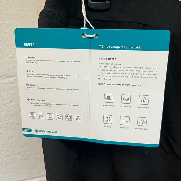 309 Black Scrub Jogger Pants - Picture 6 of 7